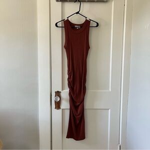 Women's Michael Stars Rusty Brown Ruched Maxi Dress (XS)